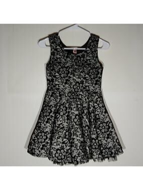 Beautees Black Lace Holiday Dress Size 12 PARTY, FUN